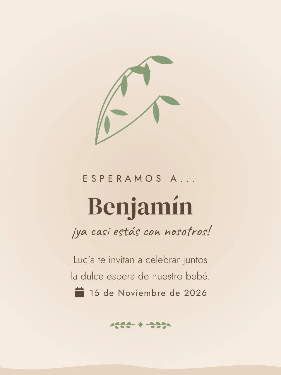 Plantilla de invitación Baby shower boho