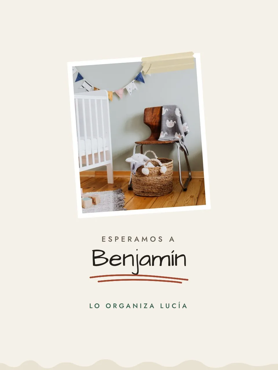 Plantilla de invitación Baby a mano