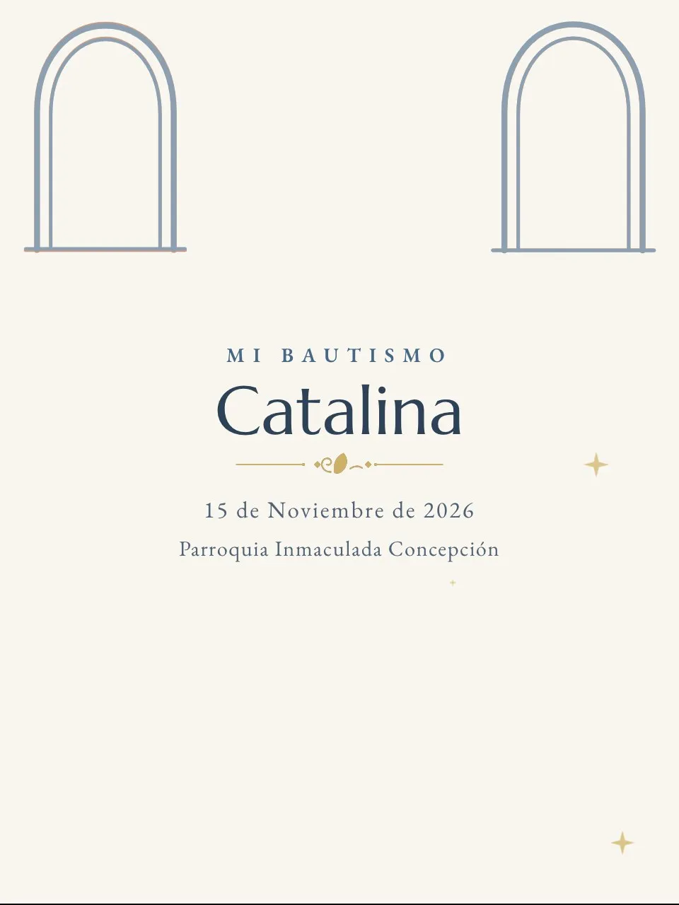 Plantilla de invitación Bautismo capilla