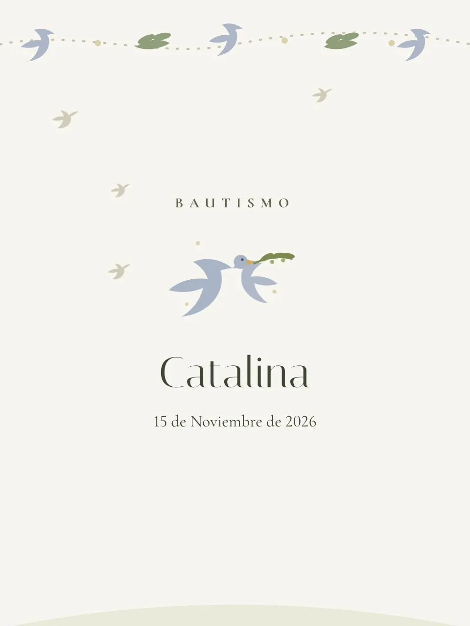 Plantilla de invitación Paloma y olivo