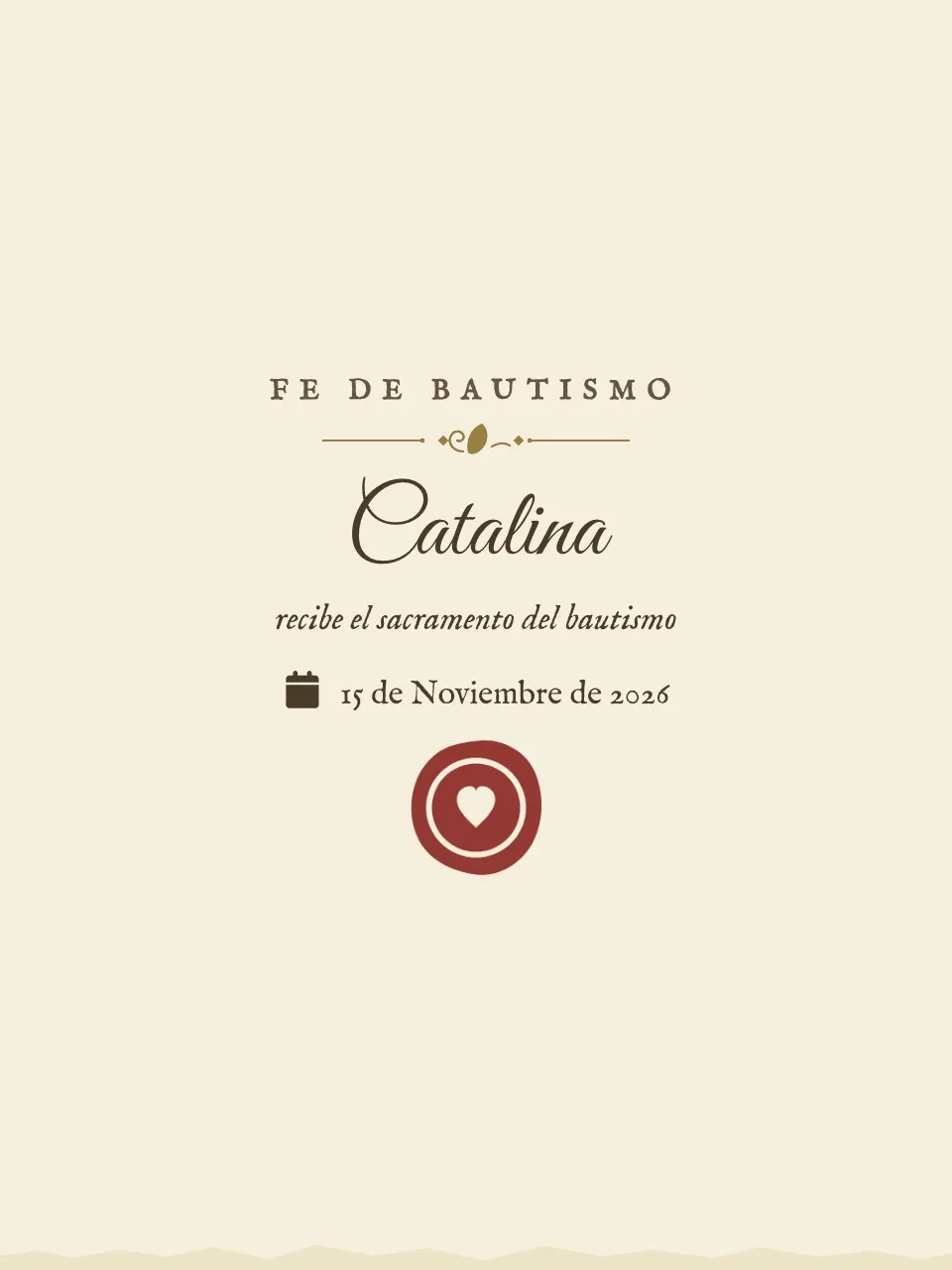 Plantilla de invitación Fe de bautismo