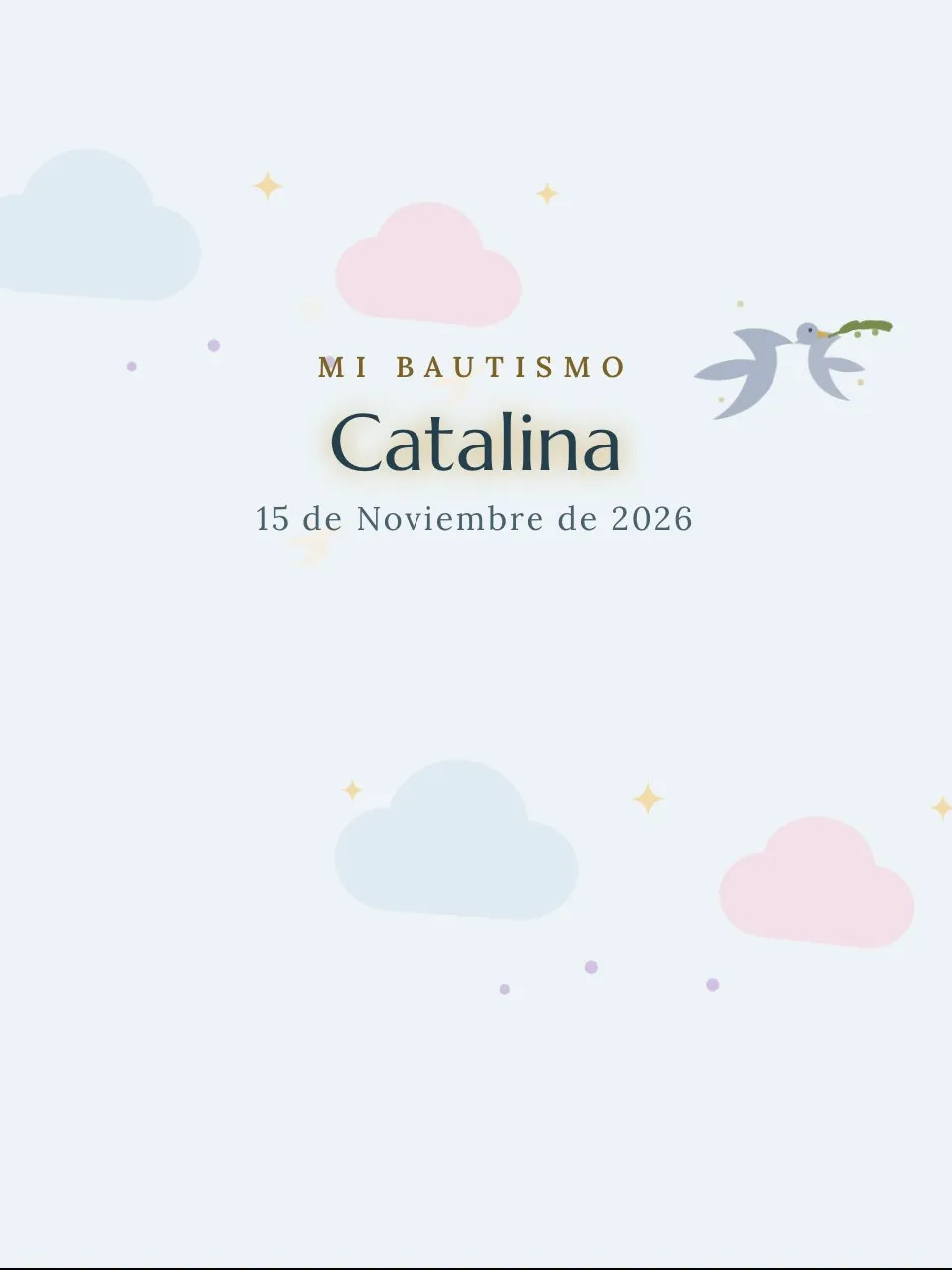 Plantilla de invitación Bautismo retablo