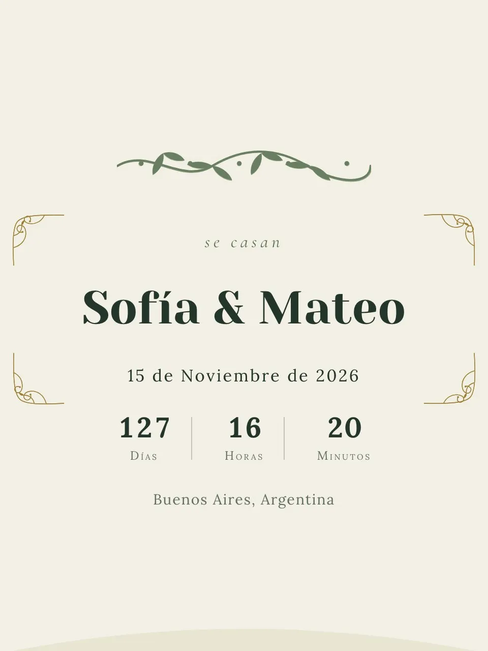 Plantilla de invitación Boda art nouveau