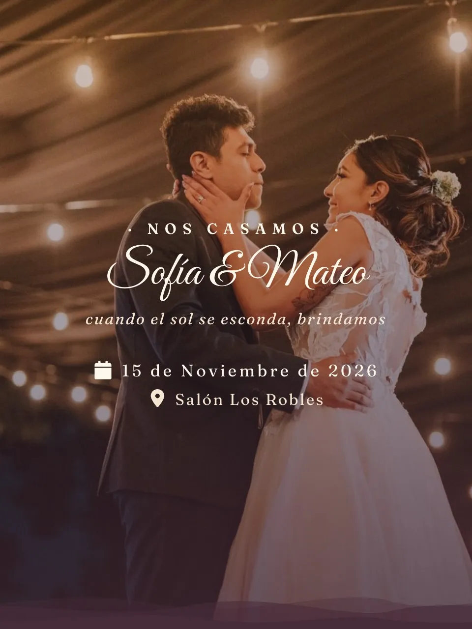 Plantilla de invitación Boda al atardecer