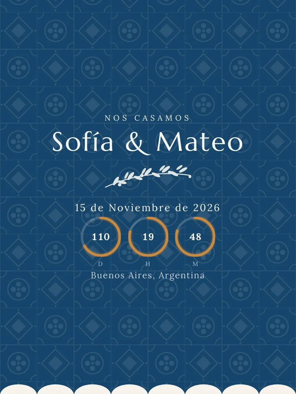 Plantilla de invitación Boda azulejos