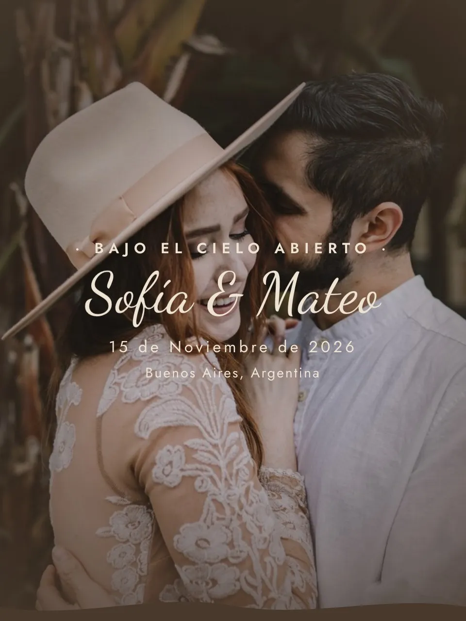 Plantilla de invitación Boda boho