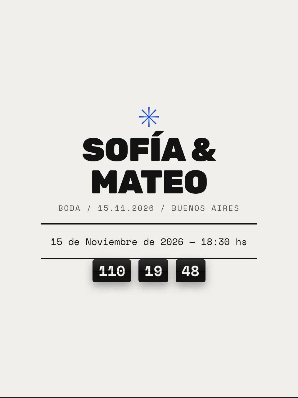 Plantilla de invitación Boda brutalista