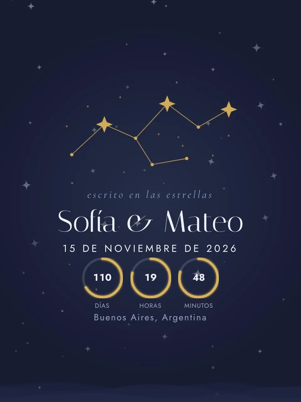 Plantilla de invitación Boda celestial