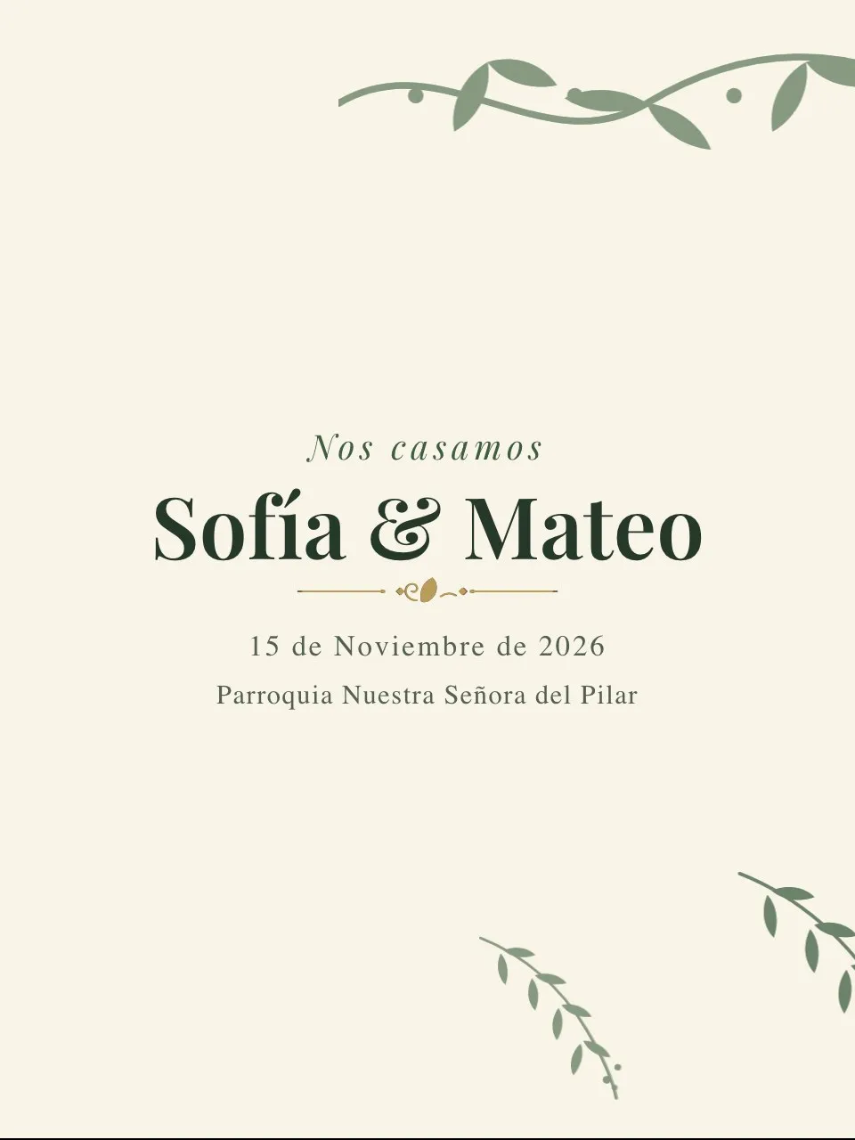 Plantilla de invitación Boda cortejo