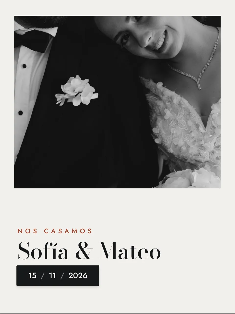 Plantilla de invitación Boda desplegada