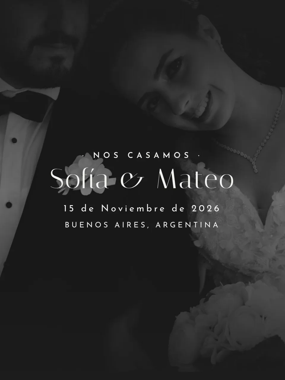 Plantilla de invitación Boda editorial