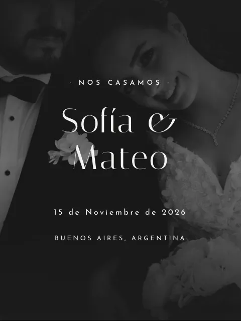Plantilla de invitación Boda editorial