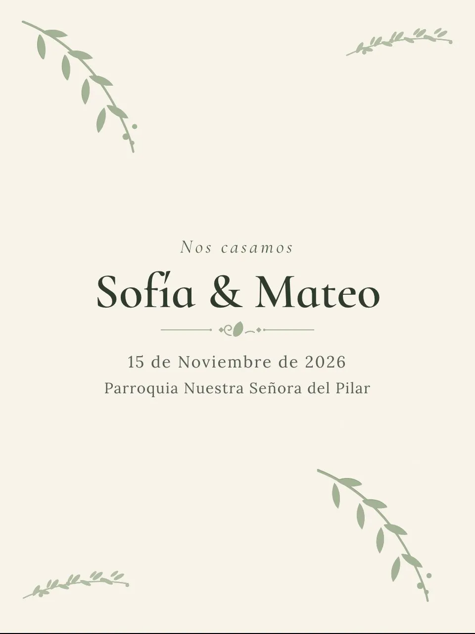 Plantilla de invitación Boda esquinas