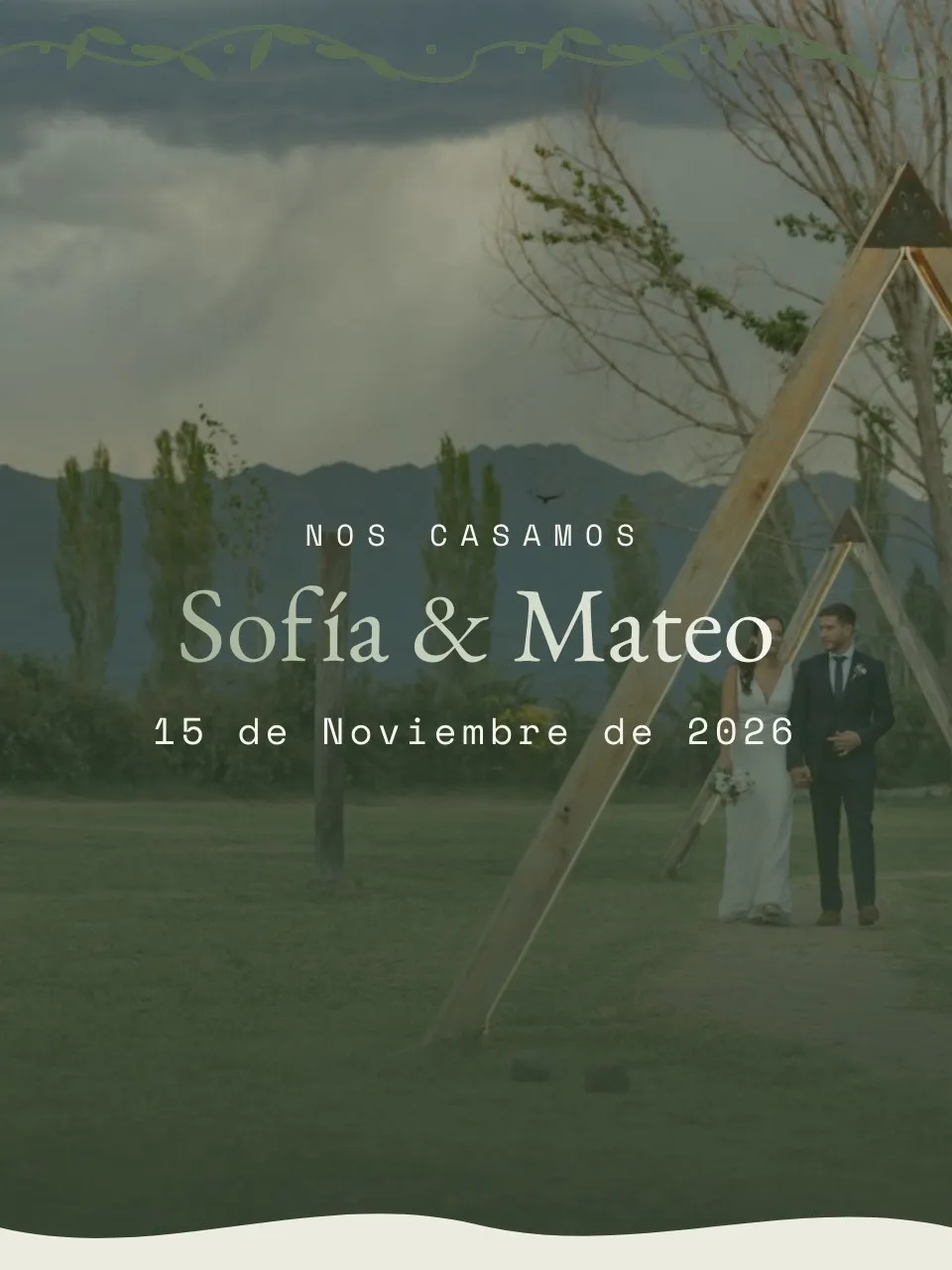 Plantilla de invitación Boda herbario