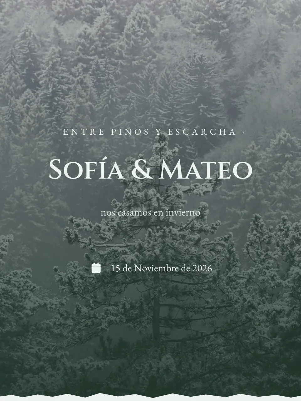 Plantilla de invitación Boda invierno