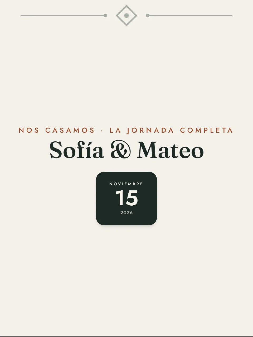 Plantilla de invitación Boda jornada