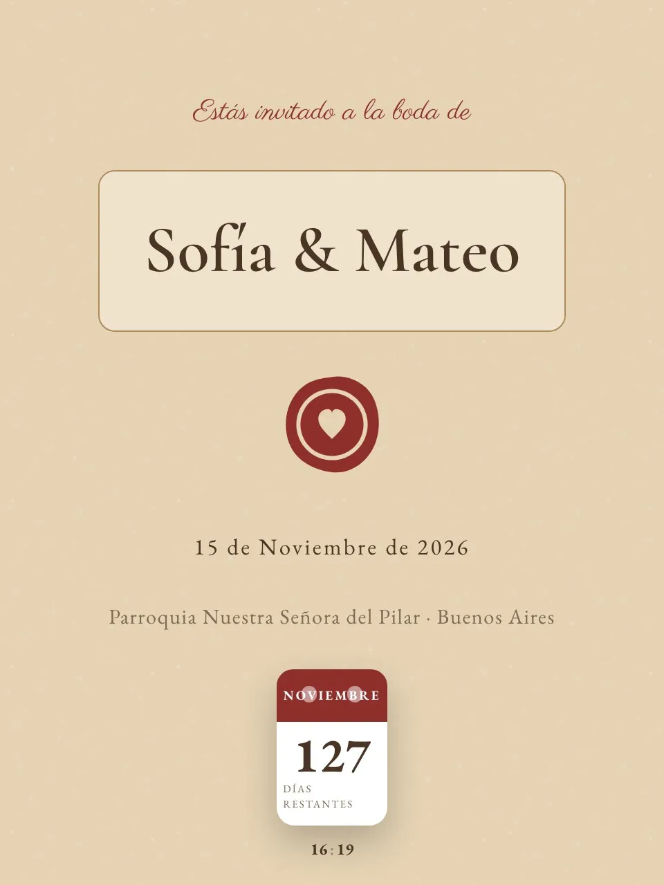 Plantilla de invitación Boda lacre