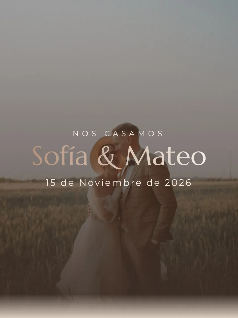 Plantilla de invitación Boda mocha