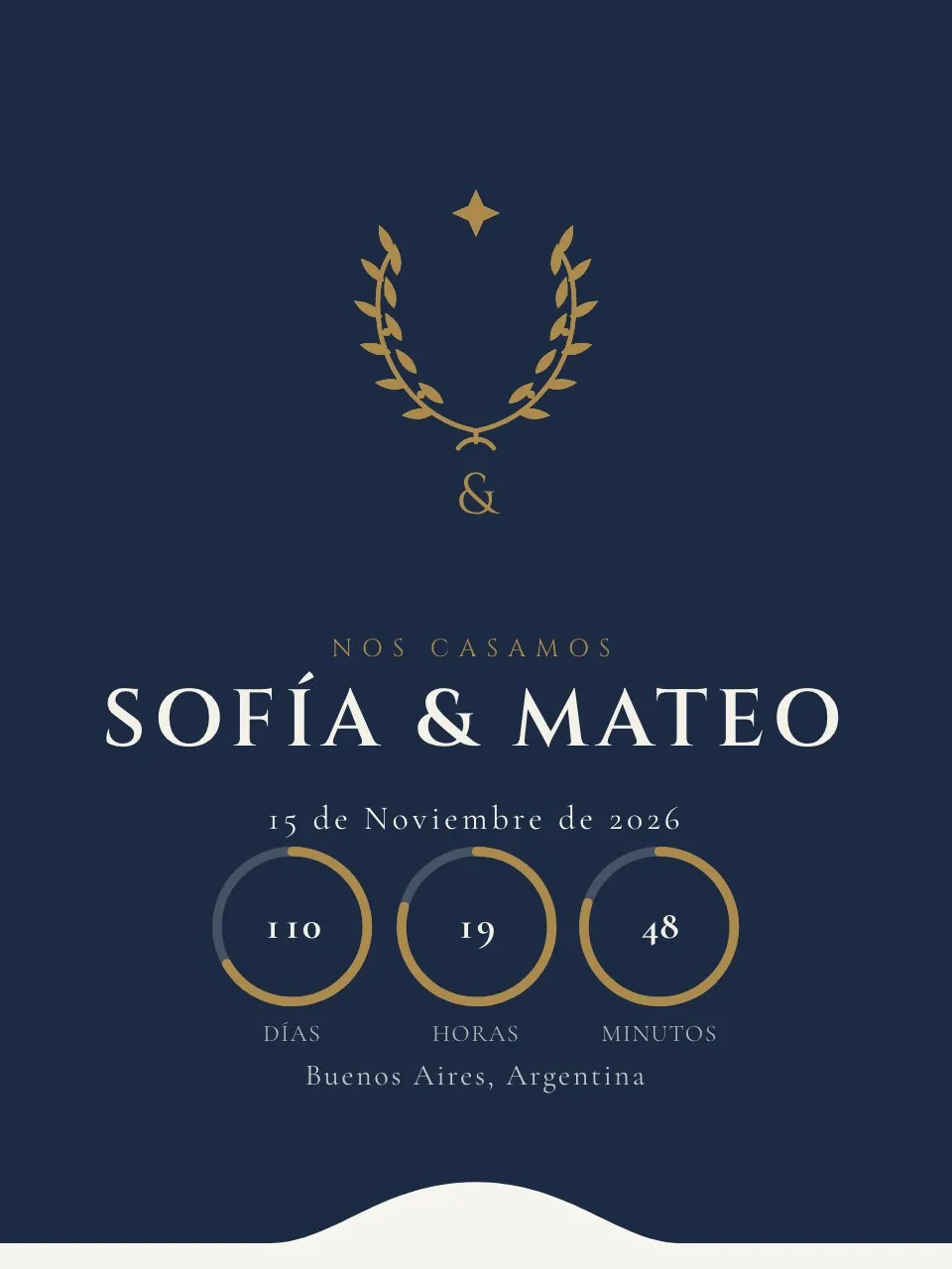 Plantilla de invitación Boda monograma