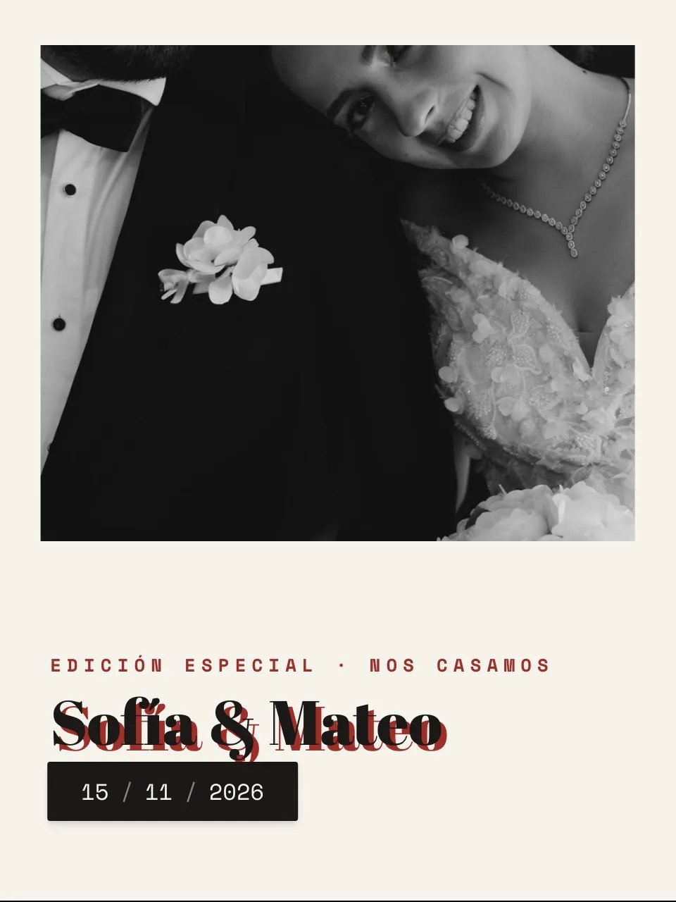 Plantilla de invitación Boda pliegos