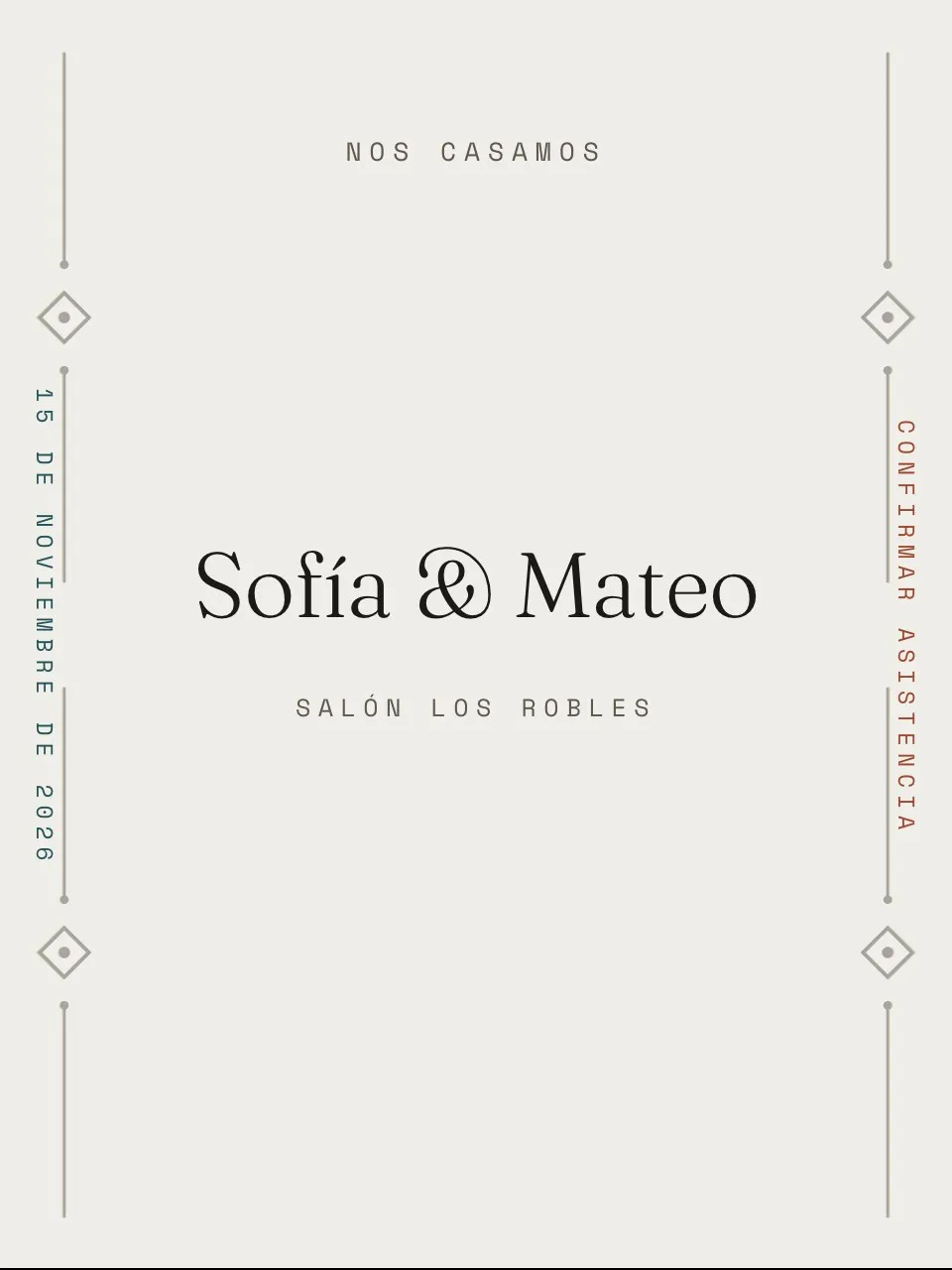 Plantilla de invitación Boda riel