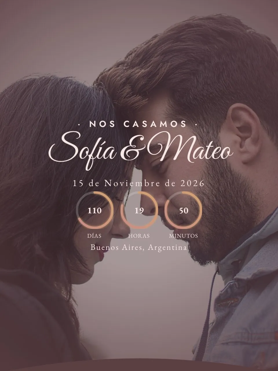 Plantilla de invitación Boda romántica