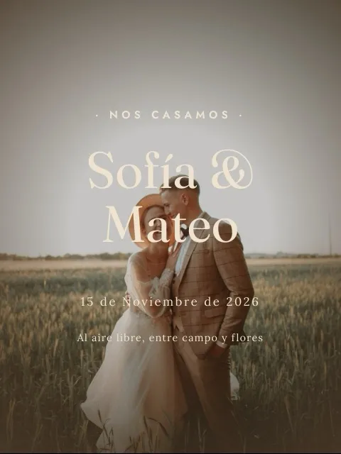 Plantilla de invitación Boda rústica