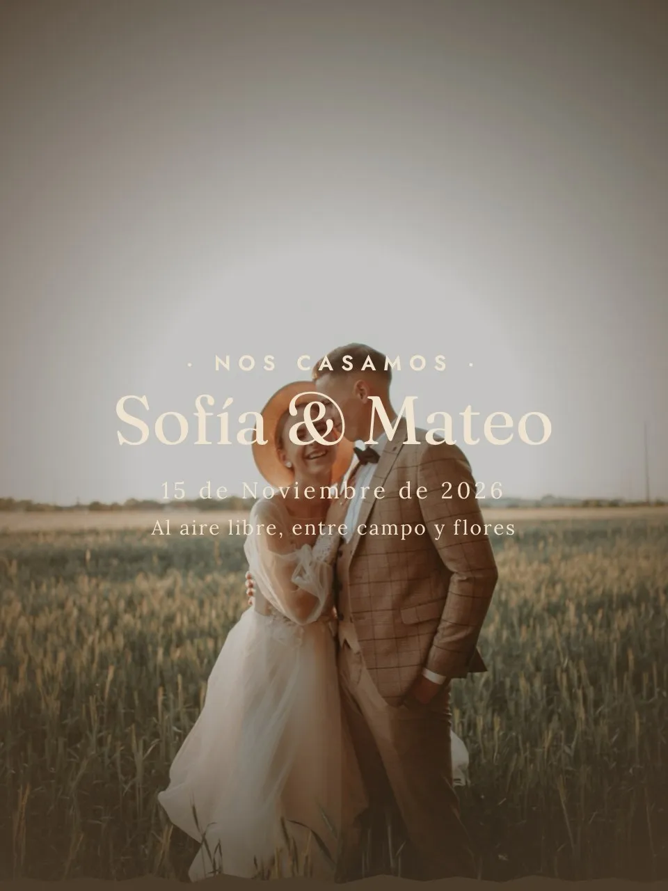 Plantilla de invitación Boda rústica