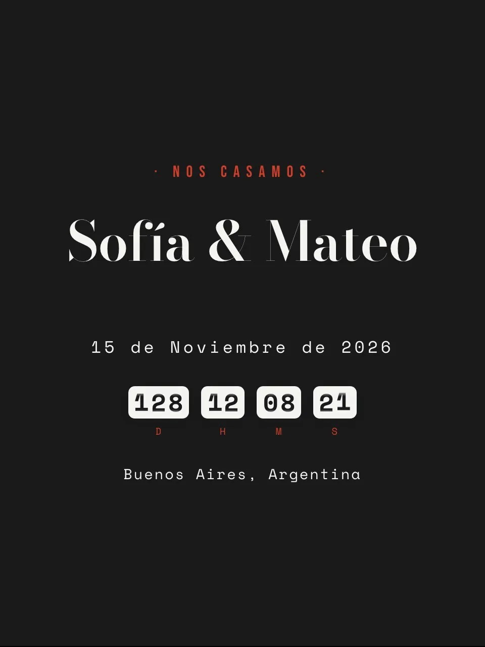 Plantilla de invitación Boda tipográfica