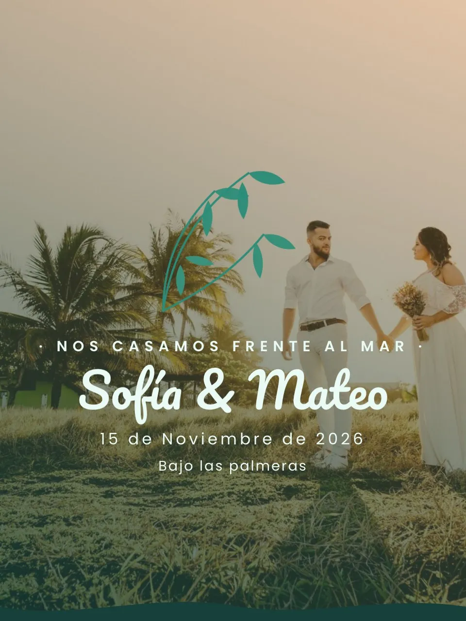 Plantilla de invitación Boda tropical