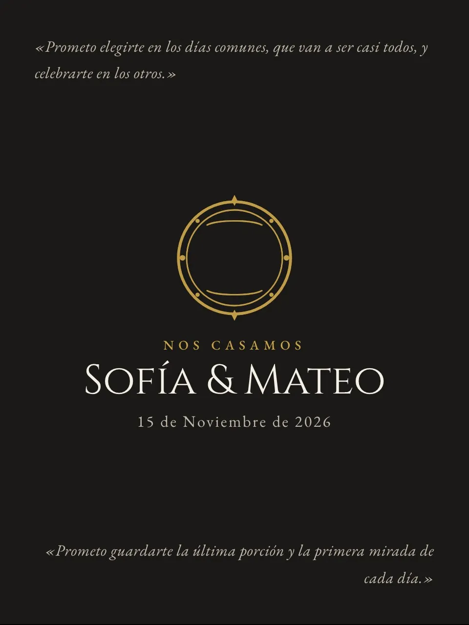 Plantilla de invitación Boda votos