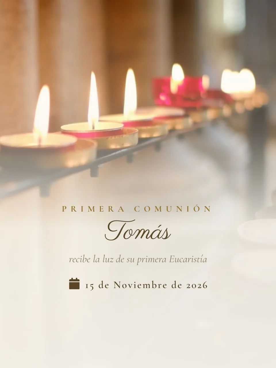 Plantilla de invitación Primera comunión luz