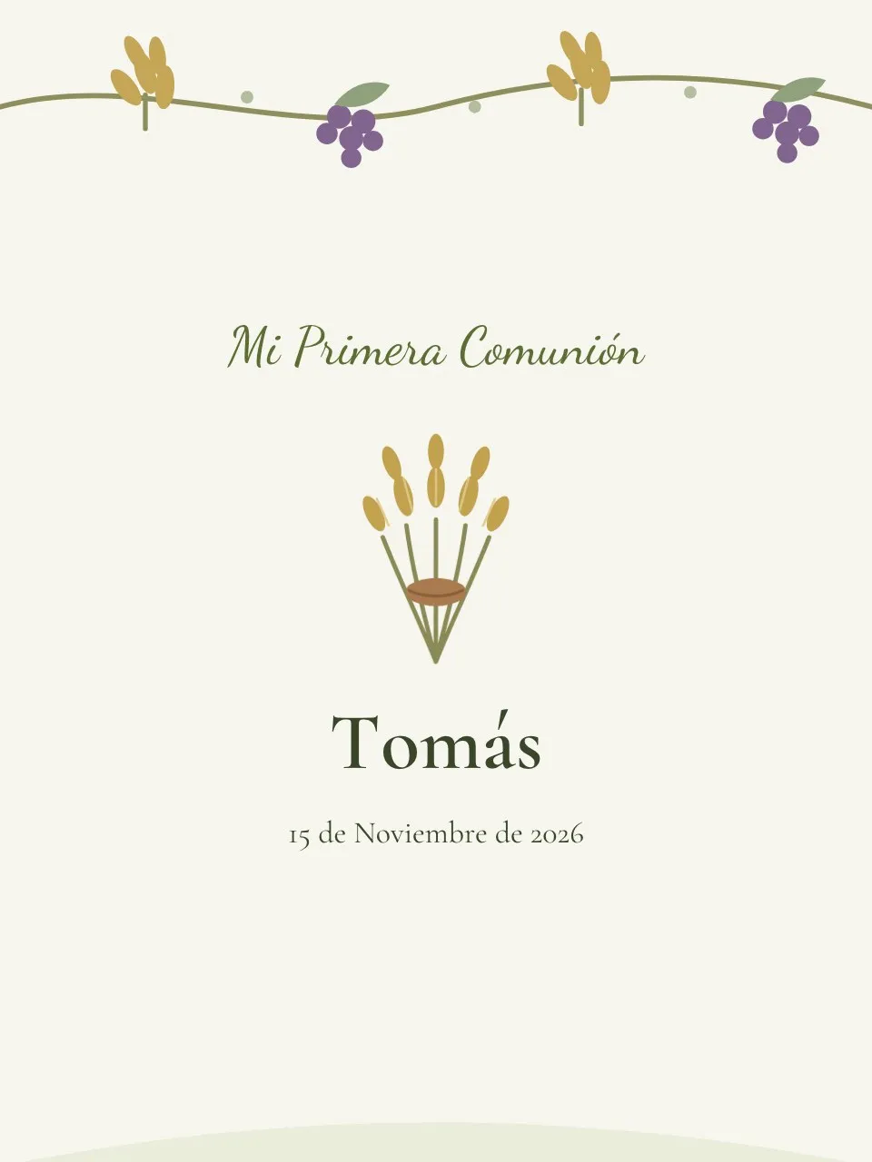 Plantilla de invitación La vid y el trigo