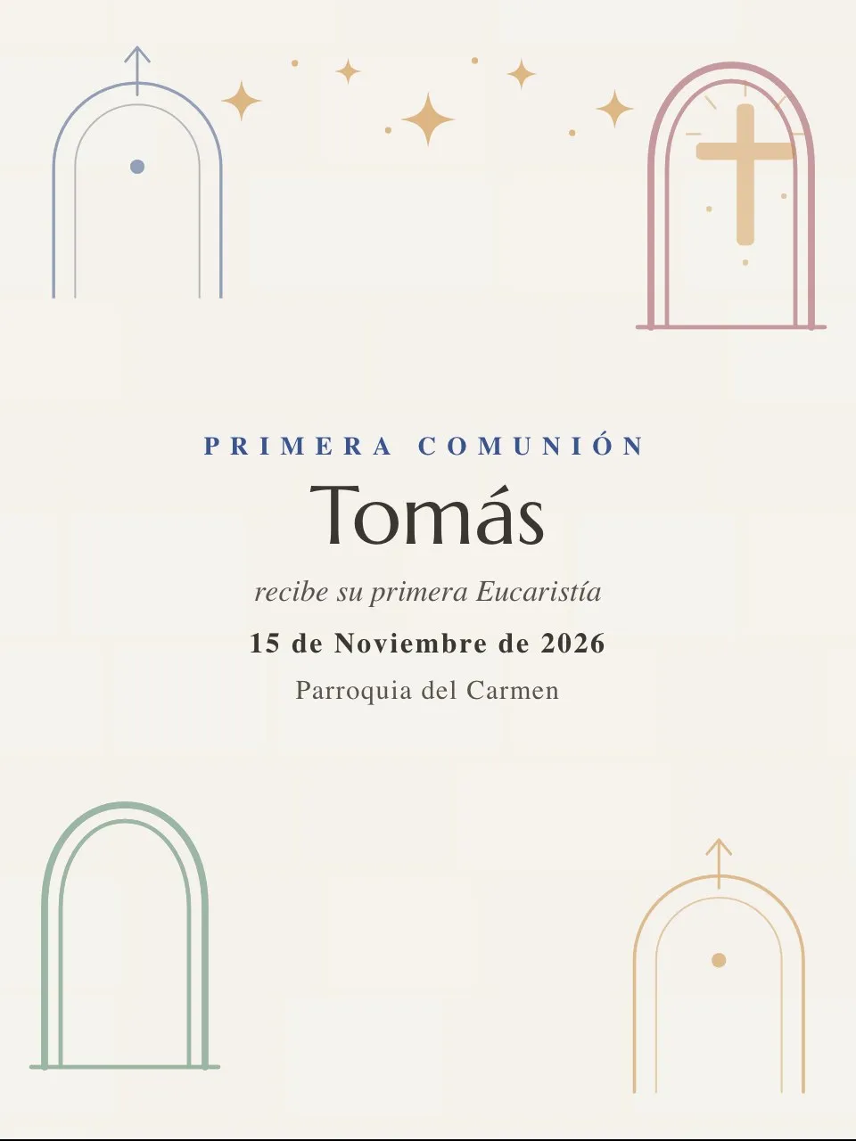 Plantilla de invitación Comunión vitral