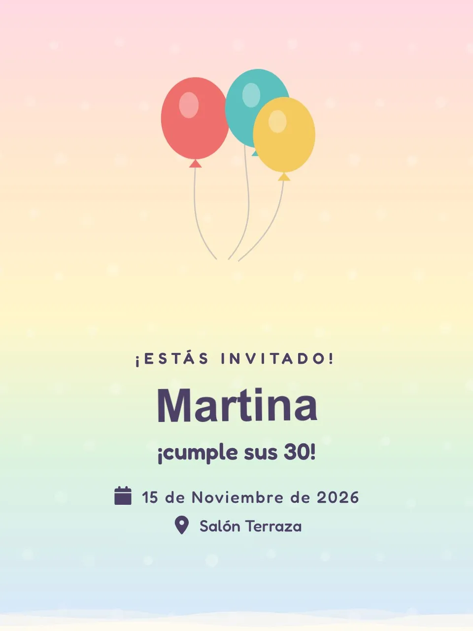 Plantilla de invitación Cumpleaños arcoíris