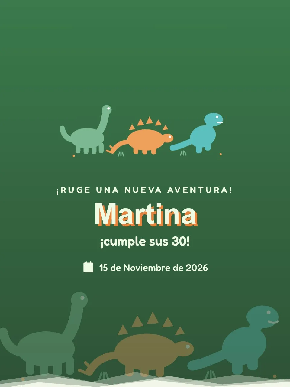 Plantilla de invitación Cumple dino