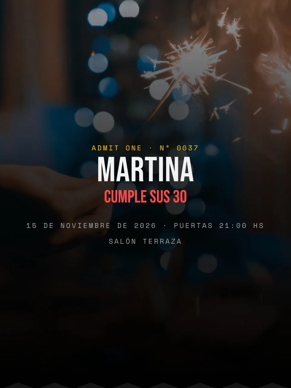 Plantilla de invitación Cumple entrada