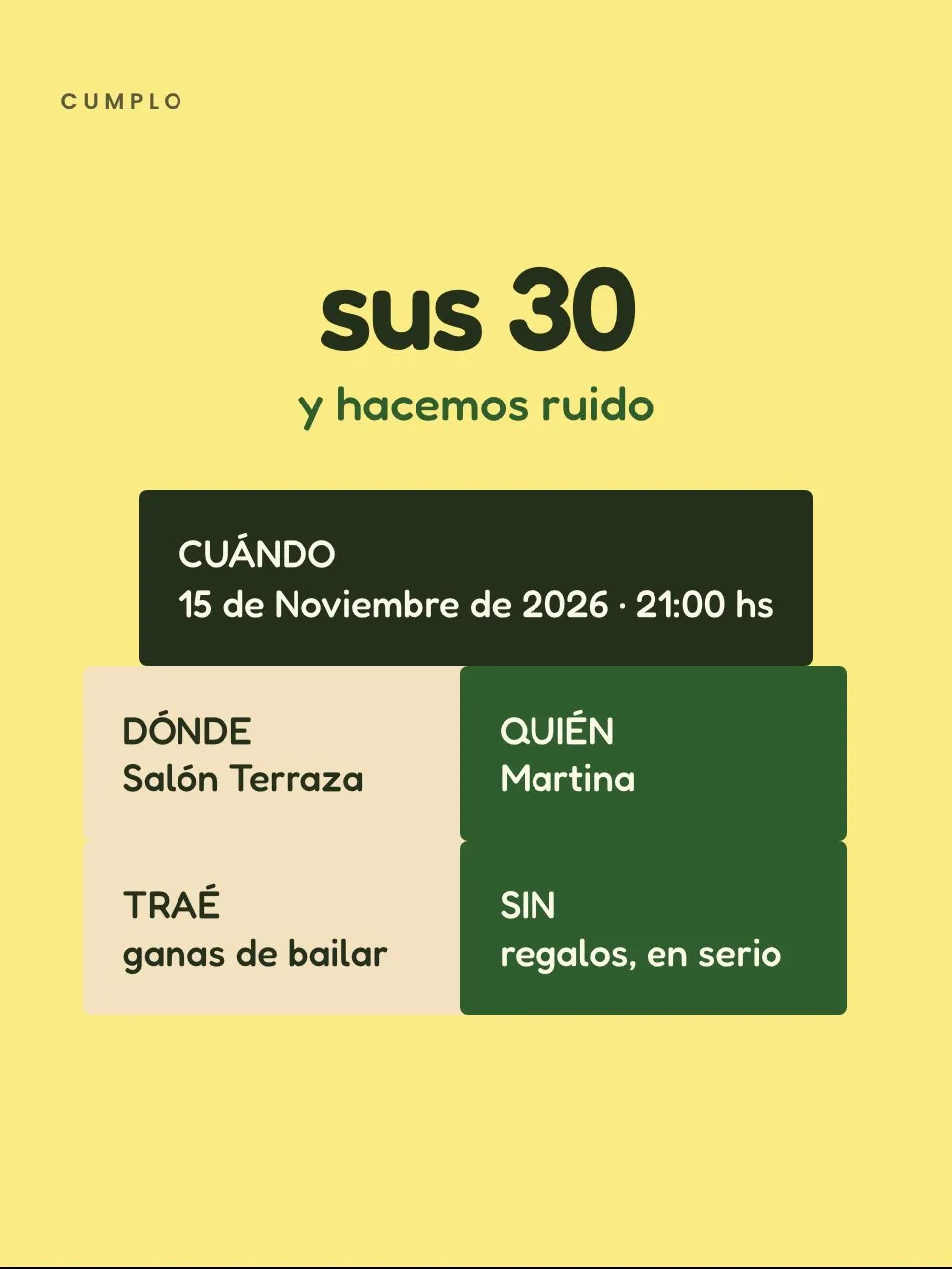 Plantilla de invitación Cumple manteca