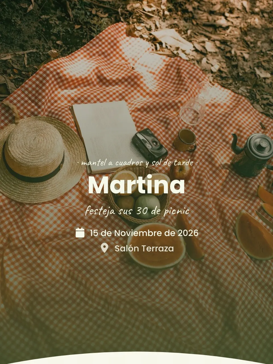 Plantilla de invitación Cumple picnic