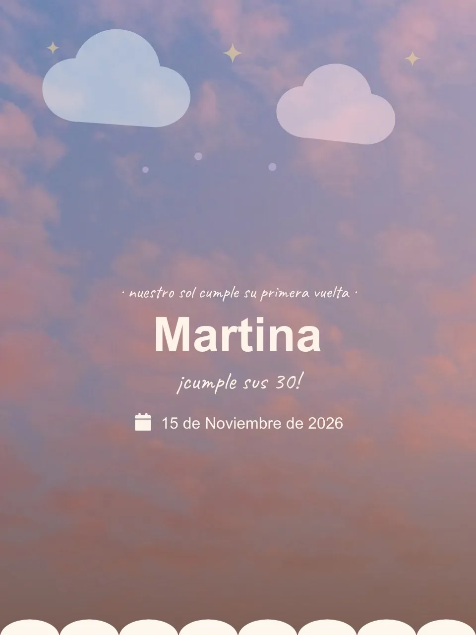Plantilla de invitación Primer añito