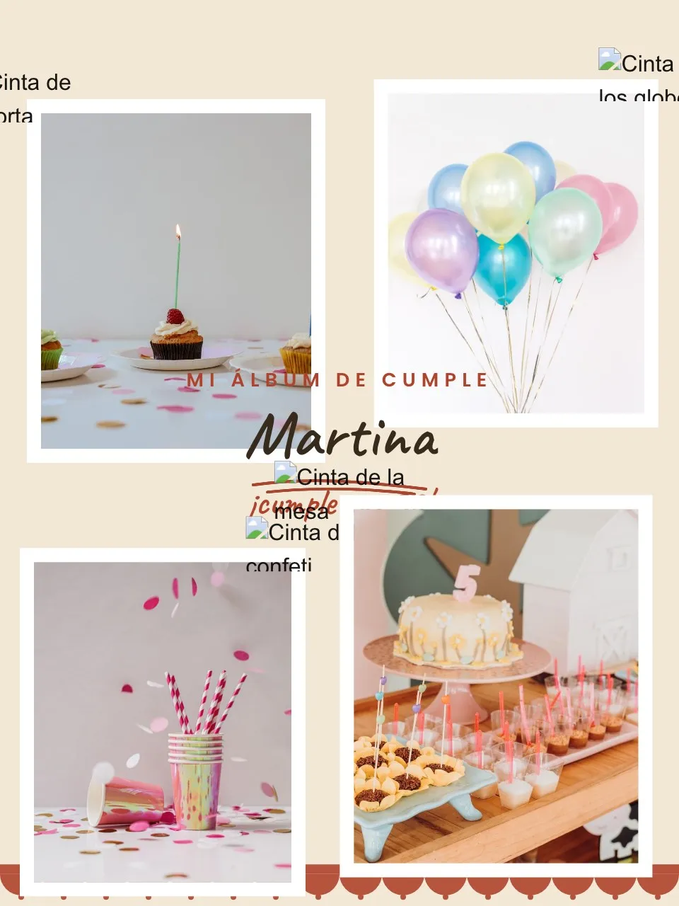 Plantilla de invitación Cumple recortes