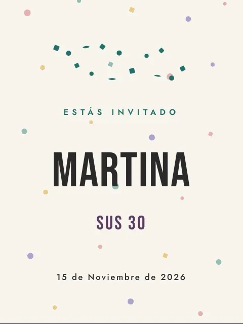 Plantilla de invitación Cumpleaños terrazzo