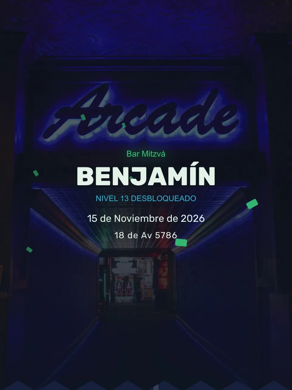 Plantilla de invitación Arcade