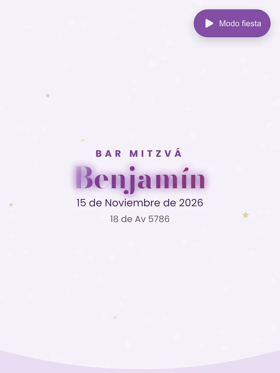 Plantilla de invitación Mitzvá glam