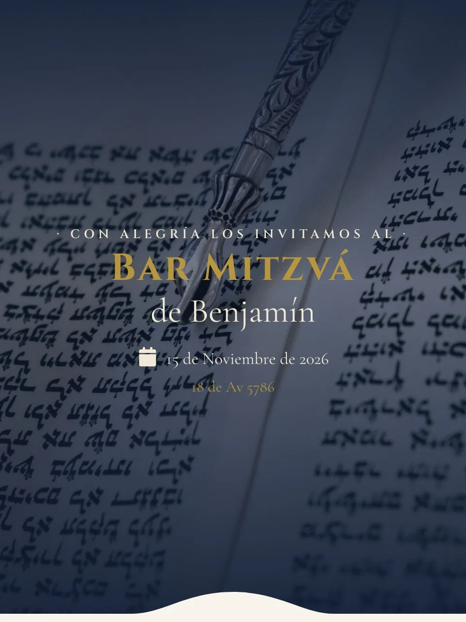 Plantilla de invitación Mitzvá clásica