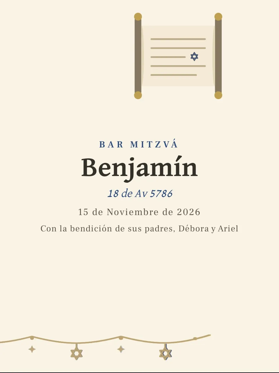 Plantilla de invitación Séfer