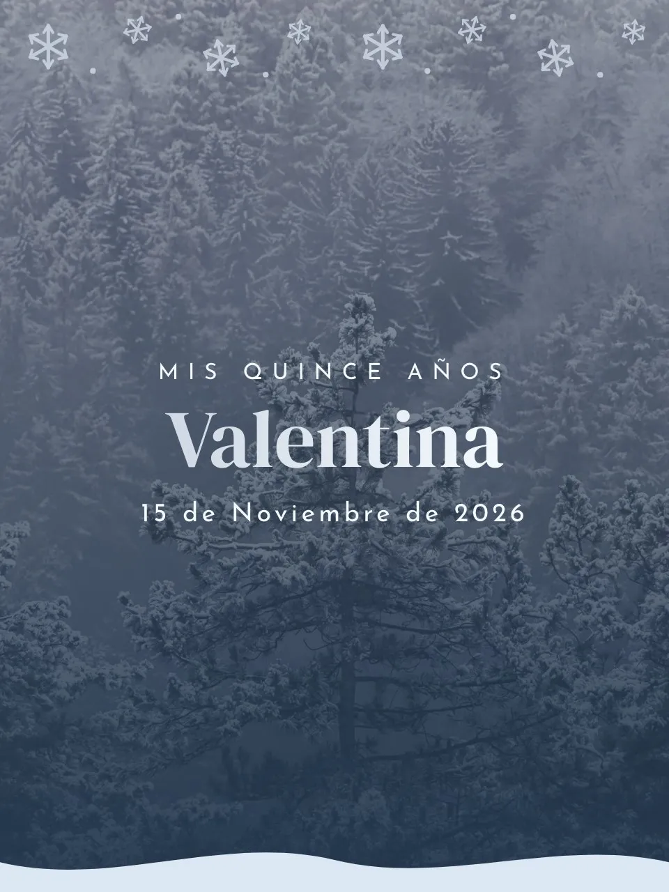 Plantilla de invitación XV invierno