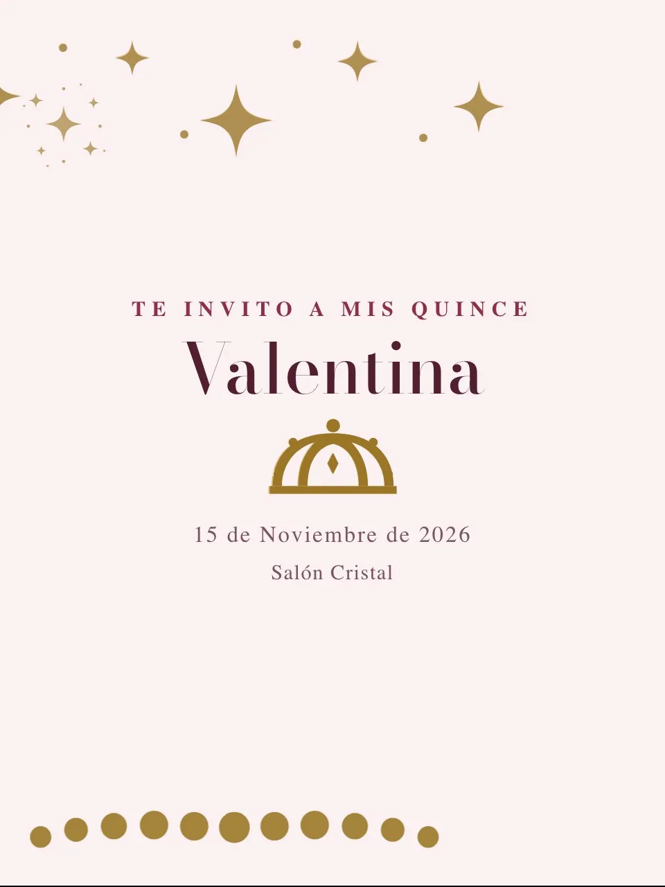 Plantilla de invitación XV vals